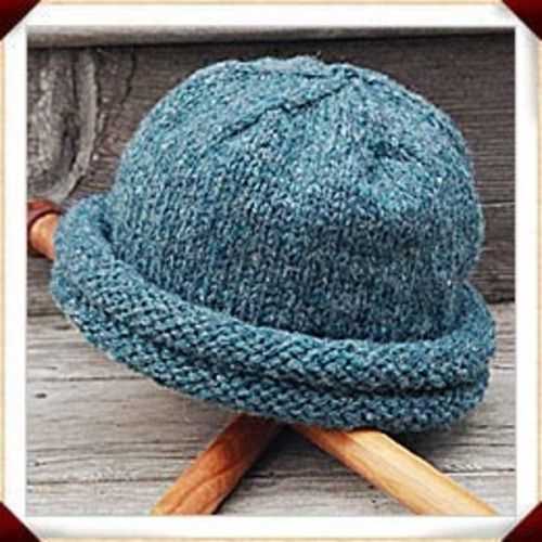 Rolled brim knit hat pattern free