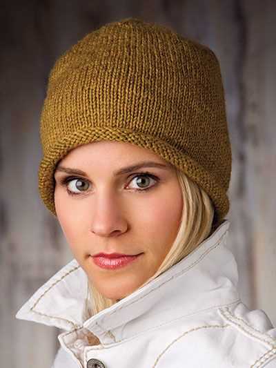 Rolled brim knit hat pattern free