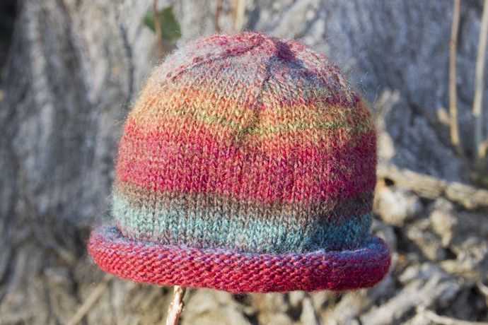 Rolled brim knit hat pattern free