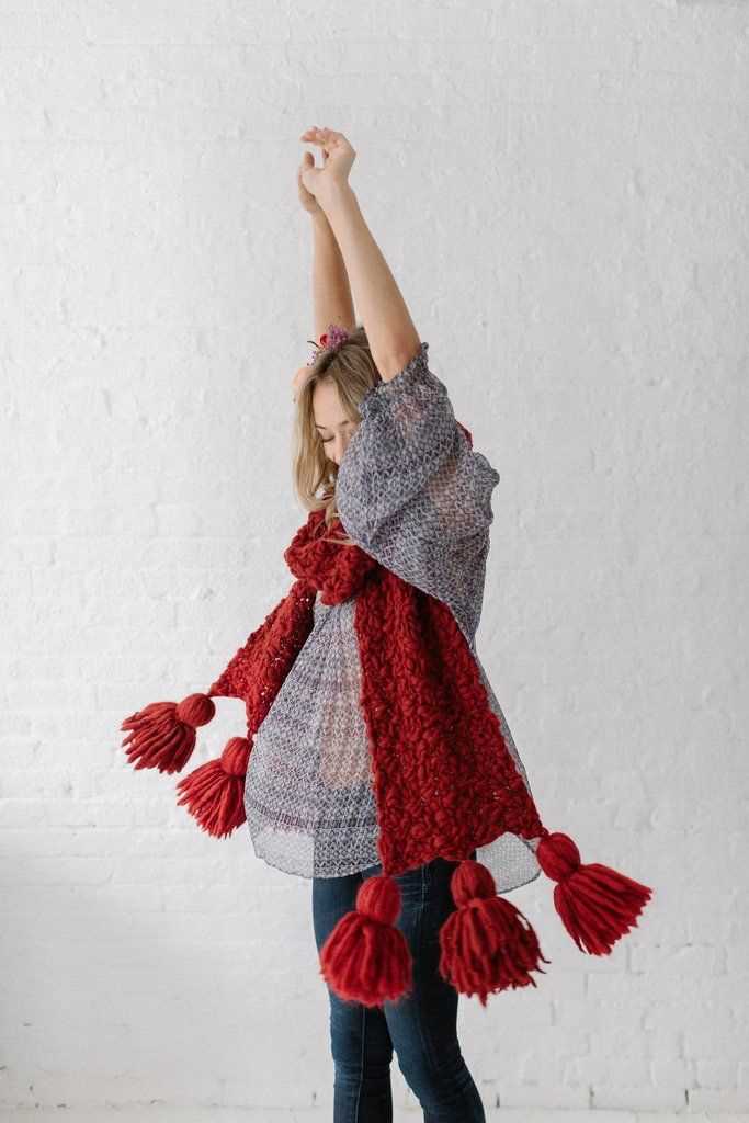 Scarf with tassels knitting pattern
