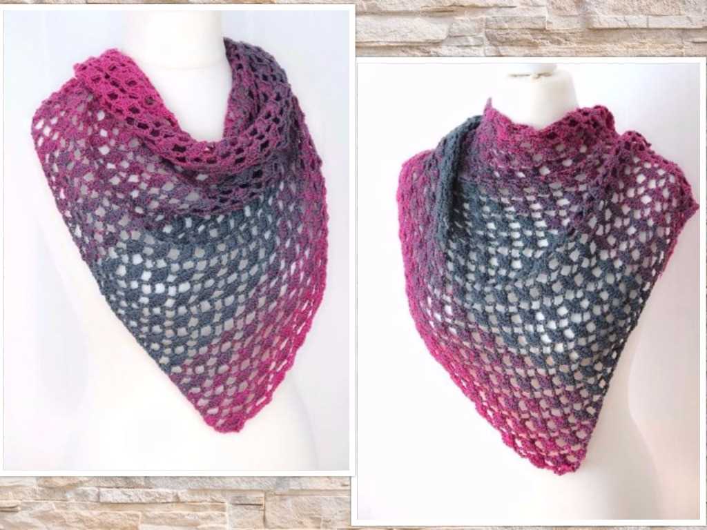 Simple knitted triangle shawl pattern
