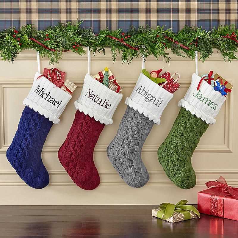 Simple knit stocking pattern