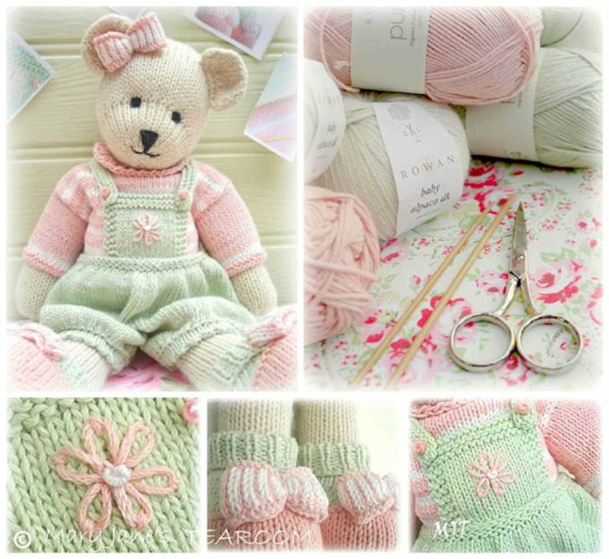Simple knitted bear pattern