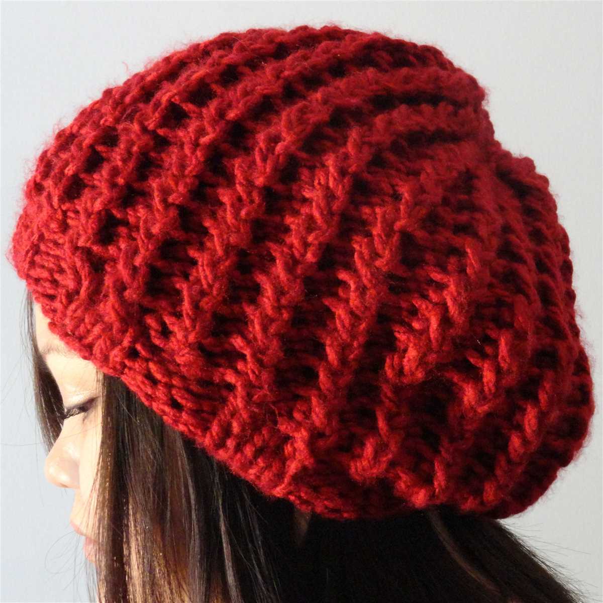Slouch hat knitting pattern straight needles