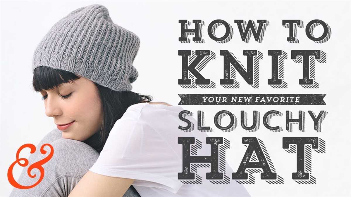 Slouch beanie hat knitting pattern