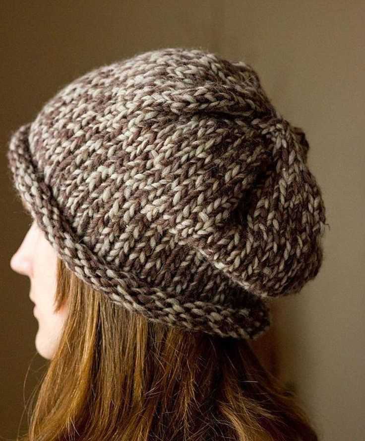Slouch hat knitting pattern straight needles
