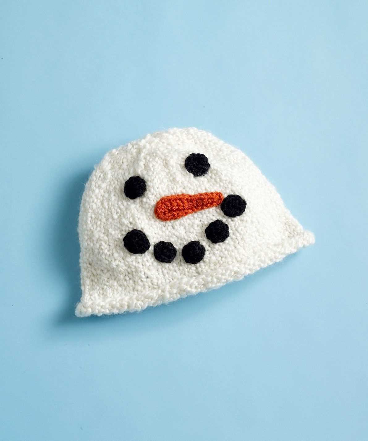 Snowman hat knitting pattern