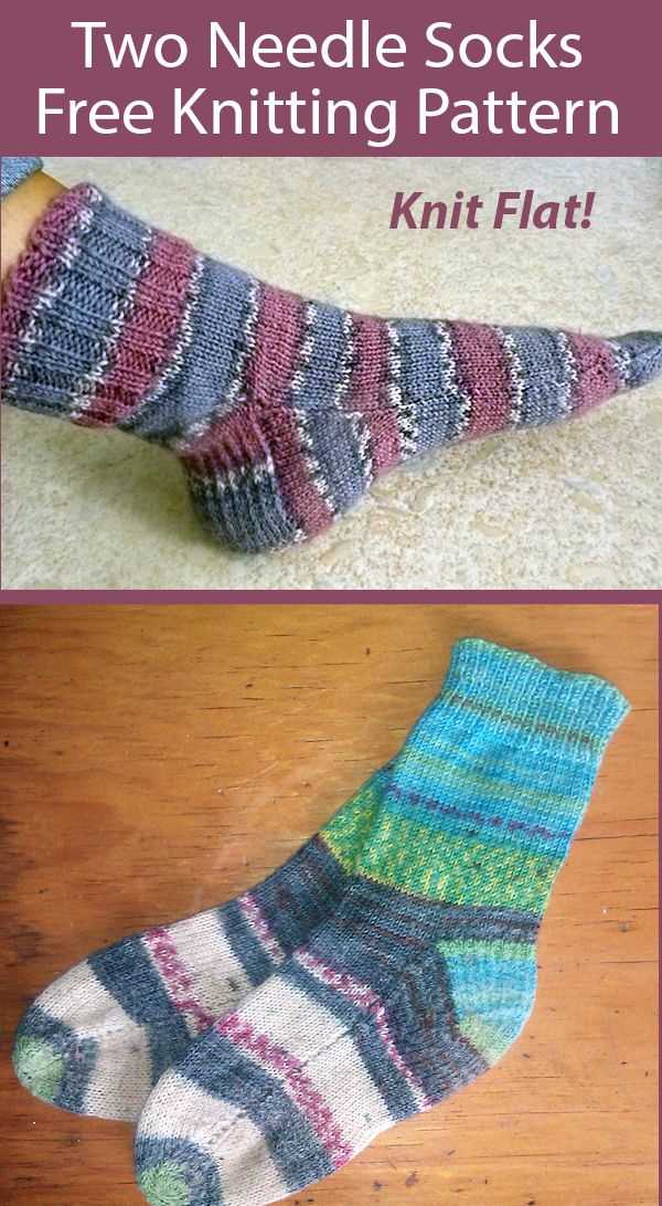 Socks knitting pattern two needles