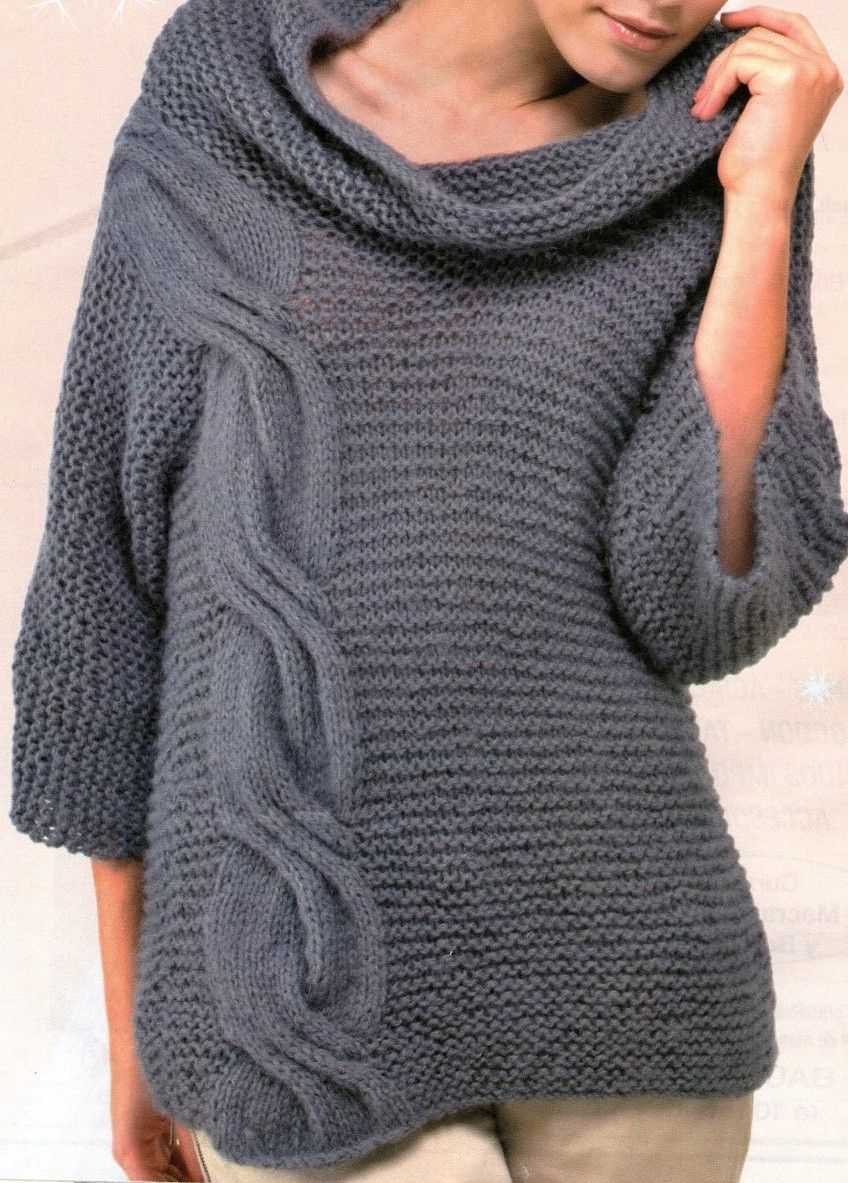Sweater scarf with sleeves knitting pattern