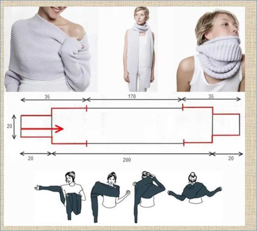 Sweater scarf with sleeves knitting pattern