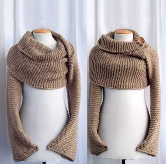 Sweater scarf with sleeves knitting pattern