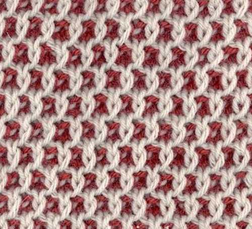 Two color honeycomb knitting pattern