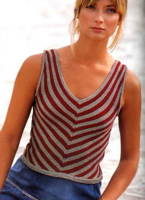 V neck tank top knitting pattern free