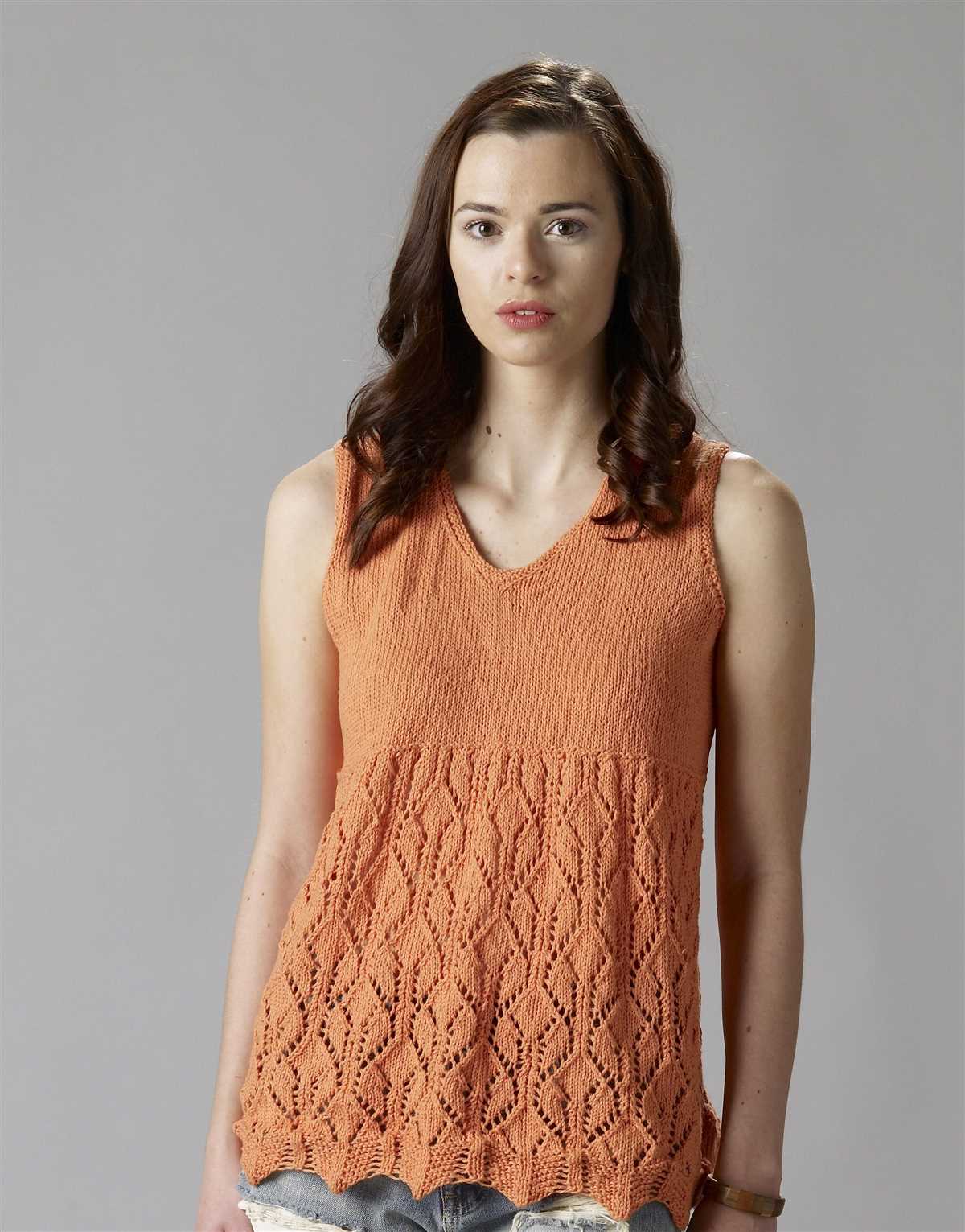 V neck tank top knitting pattern free
