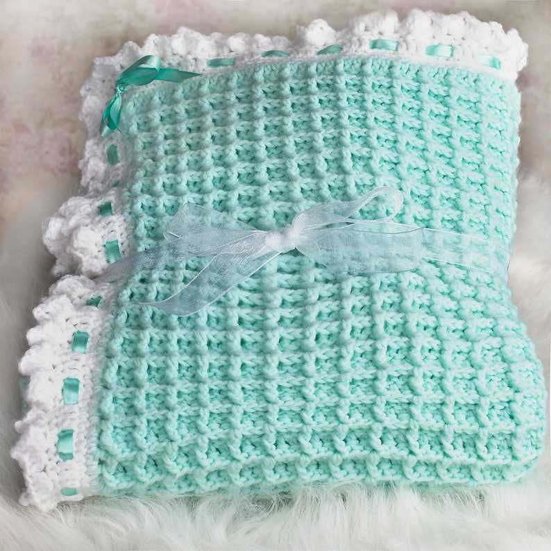 Waffle knit blanket pattern