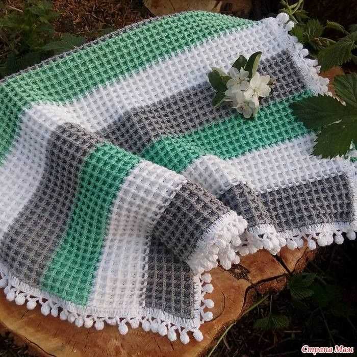 Waffle blanket knitting pattern