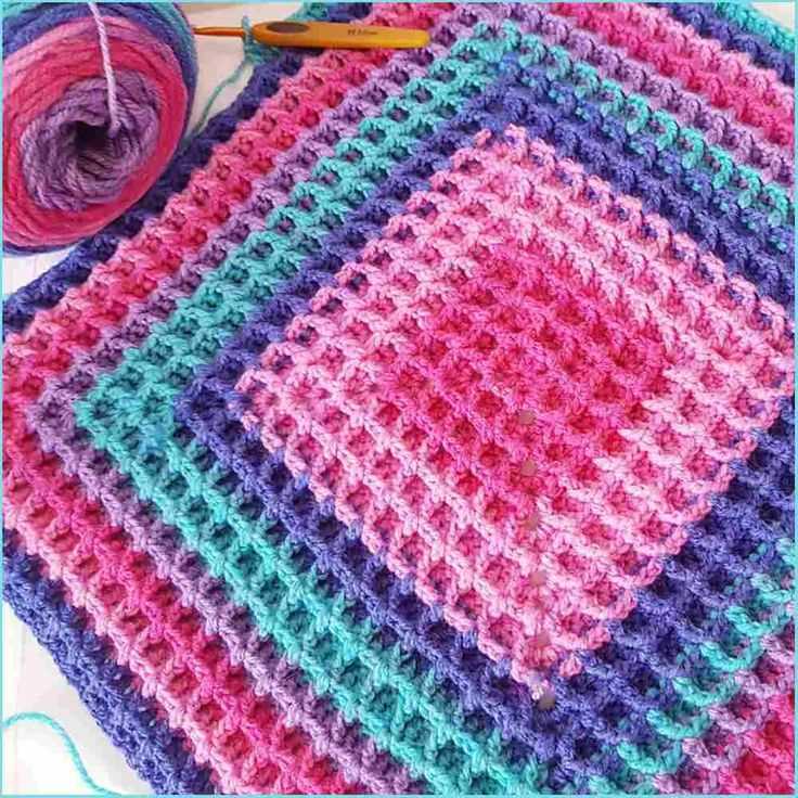 Waffle blanket knitting pattern