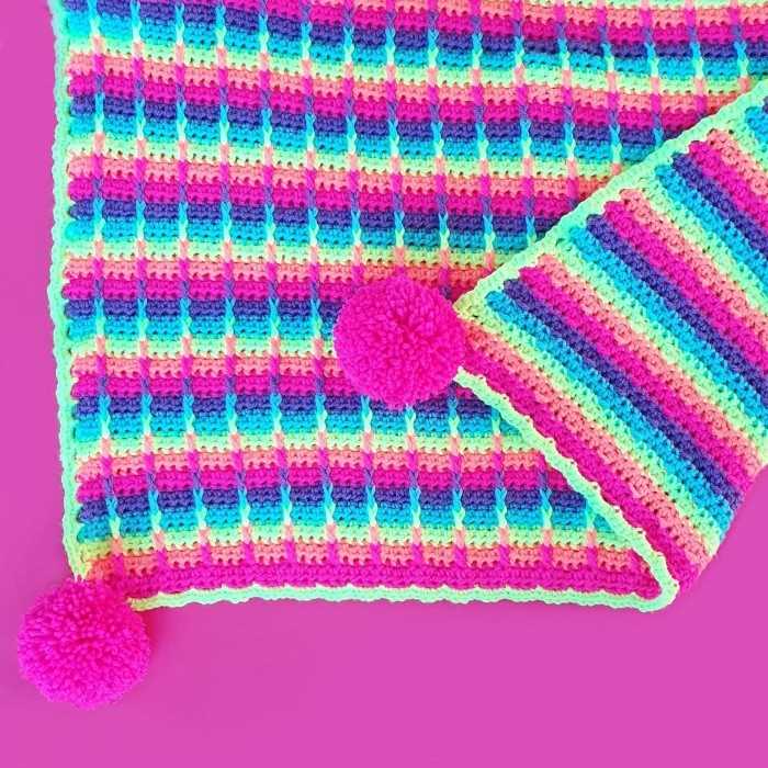 Waffle blanket pattern knit