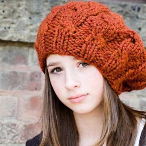Warm knit hat pattern