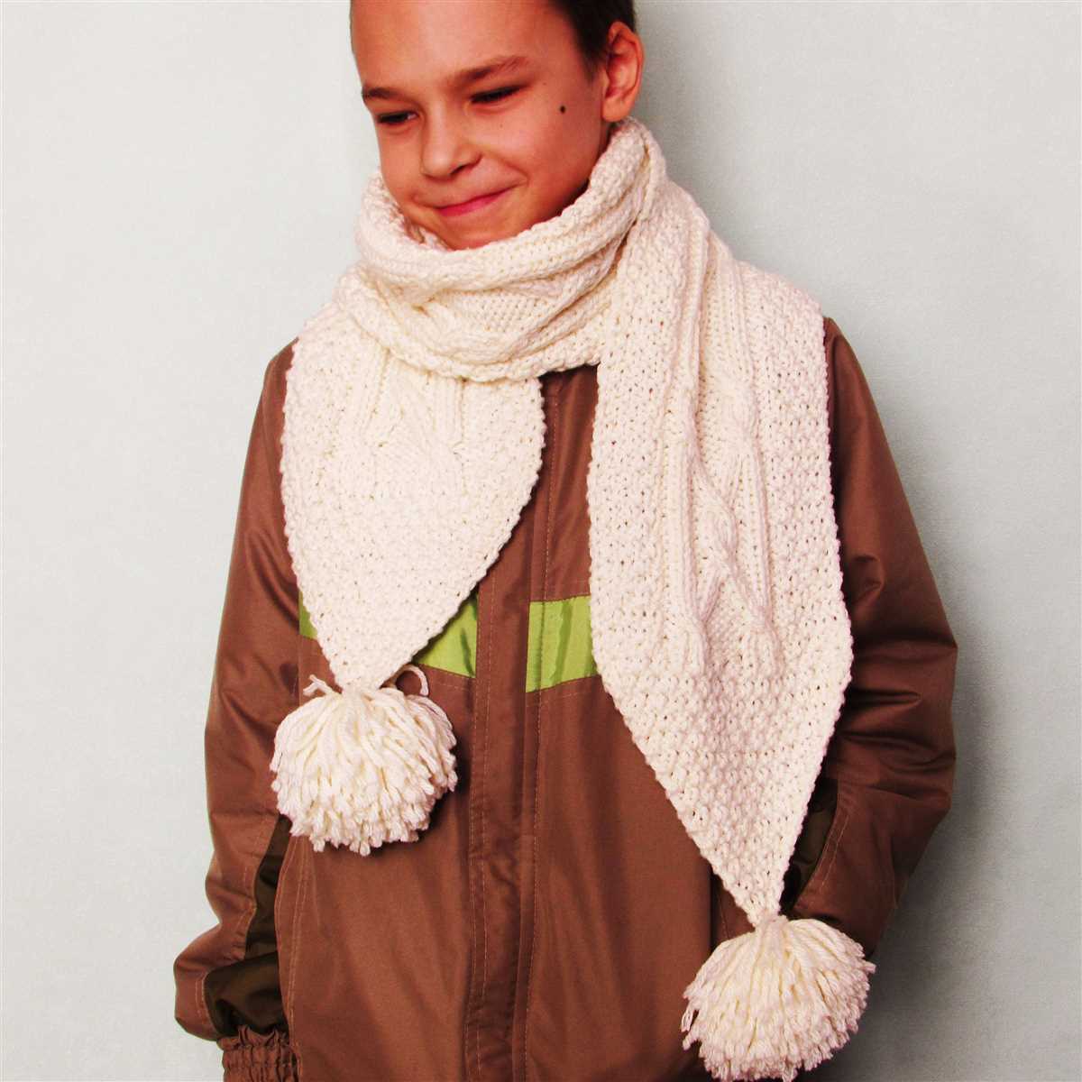 Warm scarf knitting pattern