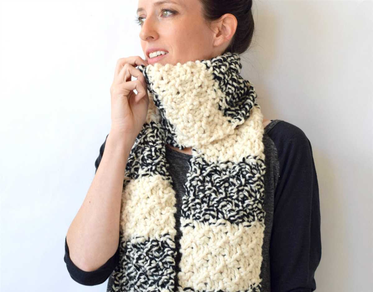 Warm scarf knitting pattern