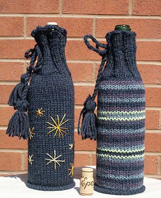 Wine cozy knitting pattern