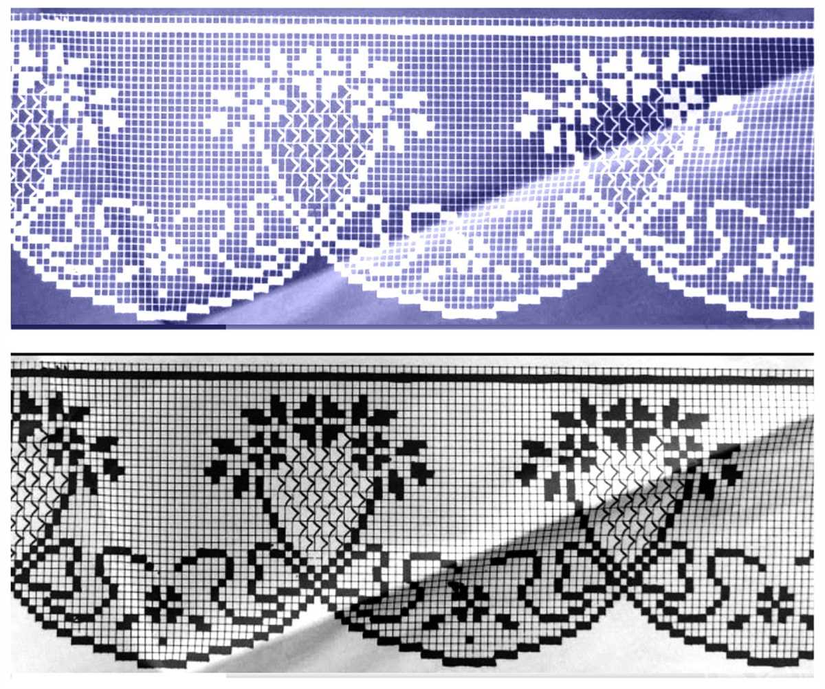 Knitted lace curtain patterns