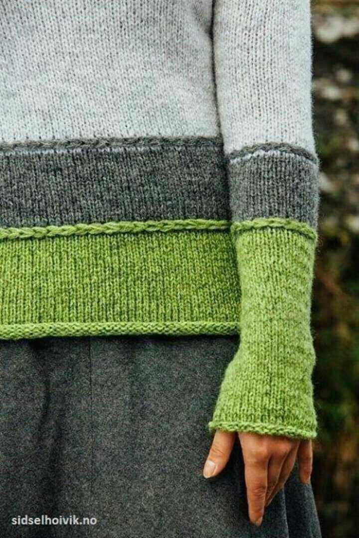 Machine knit sweater pattern