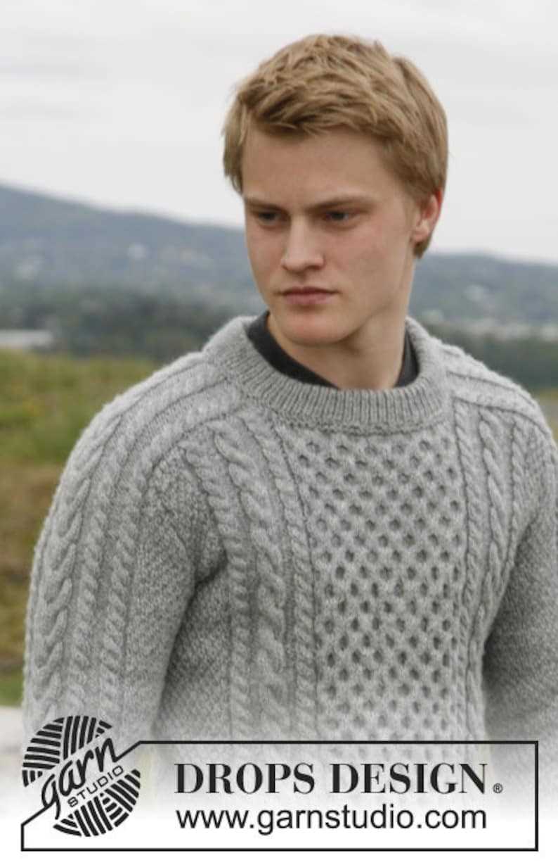 Mens aran sweater knitting patterns free
