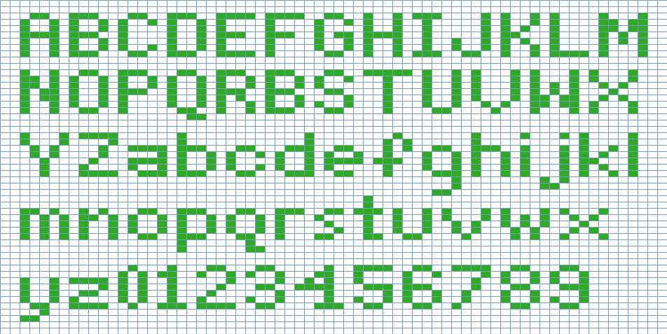 Alphabet knitting pattern charts
