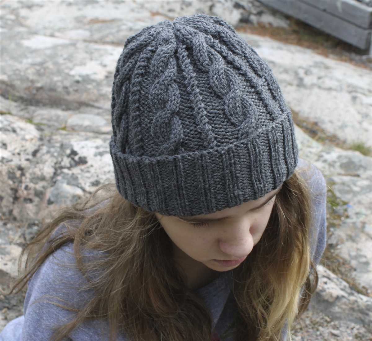 Twisted rib knit hat pattern