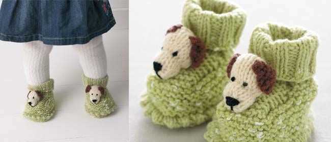 Animal booties knitting pattern