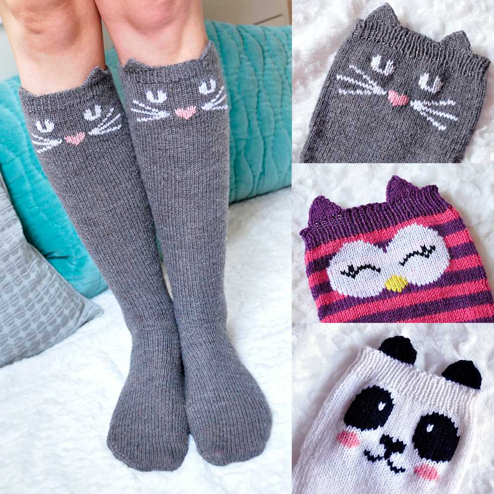 Animal socks knitting pattern