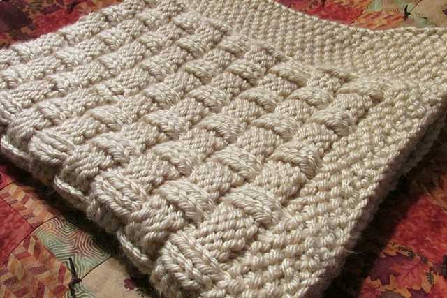 Basket weave blanket knitting pattern
