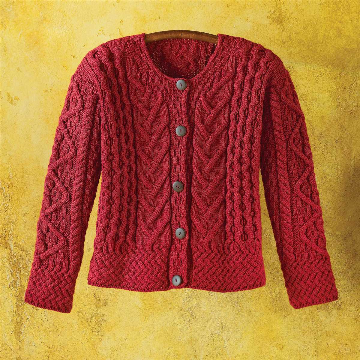 Aran wool cardigan knitting patterns