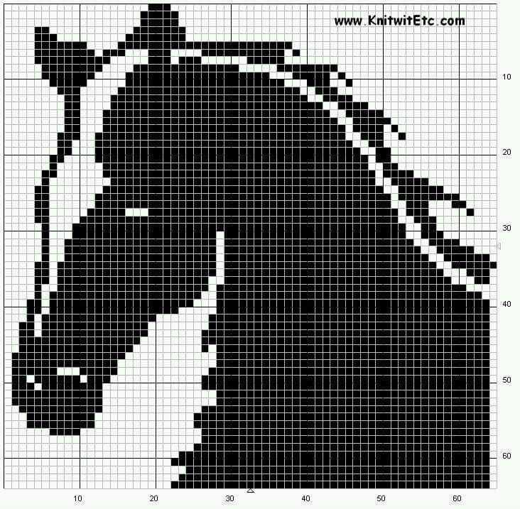 Horse head knitting pattern