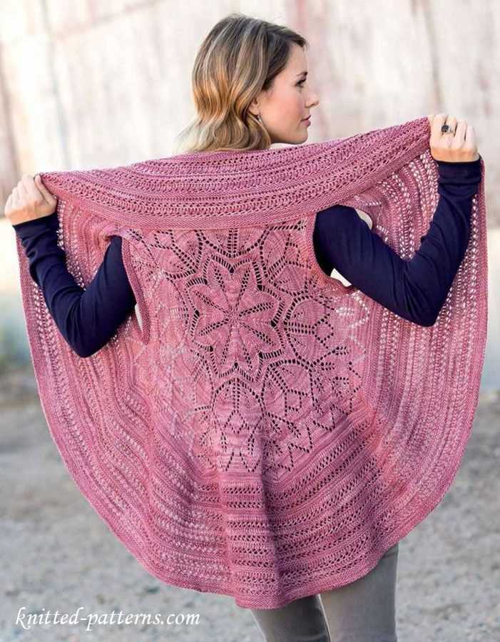 Circular shawl knitting pattern