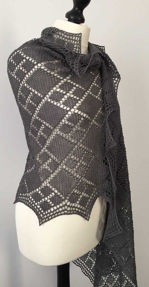 Rectangular lace shawl knitting pattern