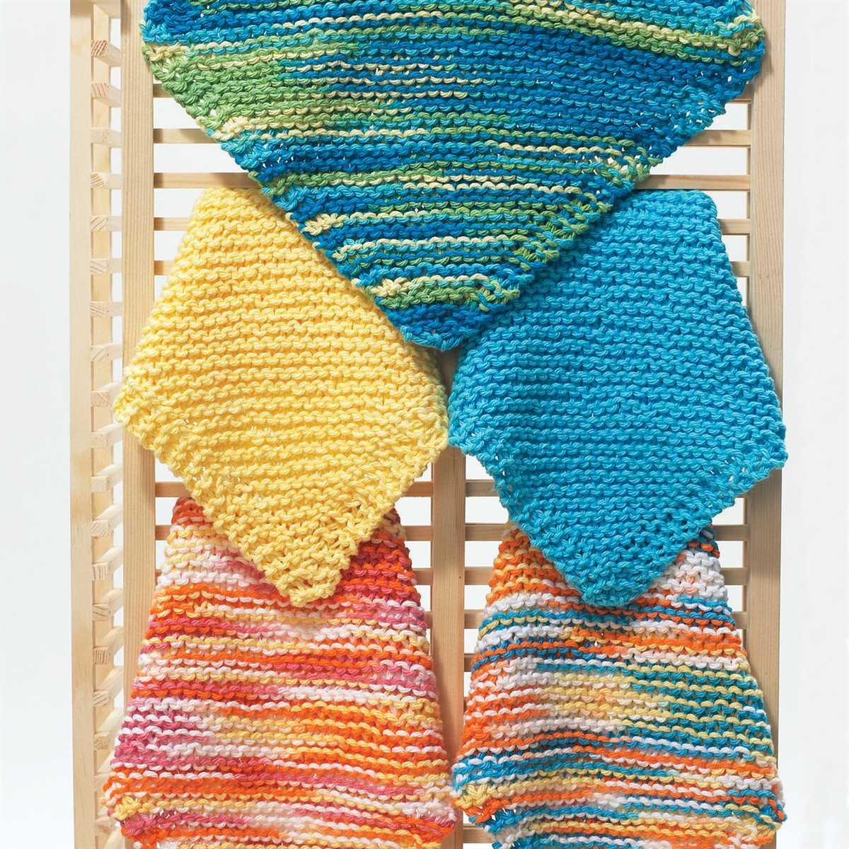 Diagonal knit dishcloth pattern free