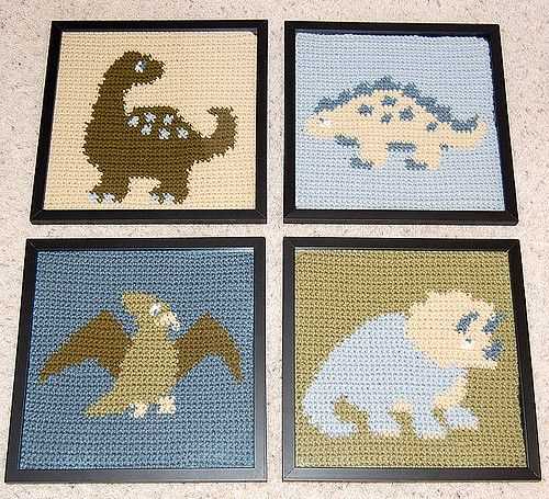 Dinosaur blanket knitting pattern