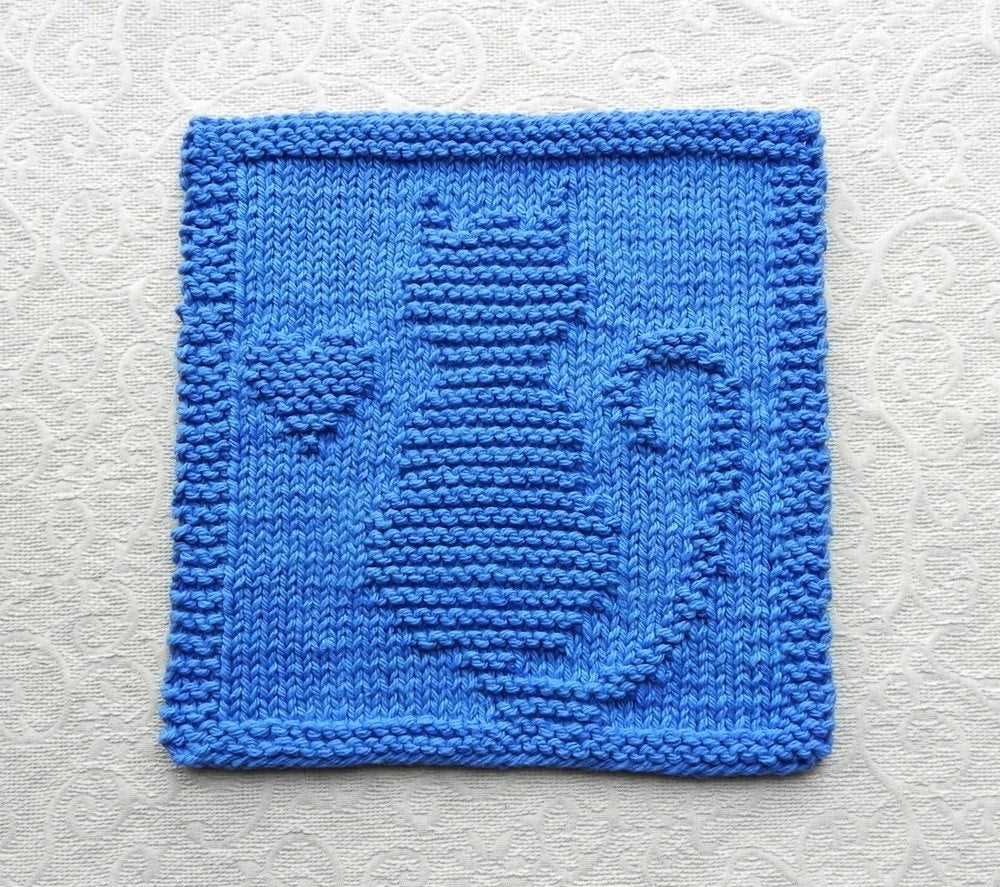 Heart shaped knitted dishcloth pattern