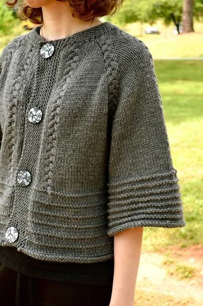 Balloon sleeve cardigan knitting pattern