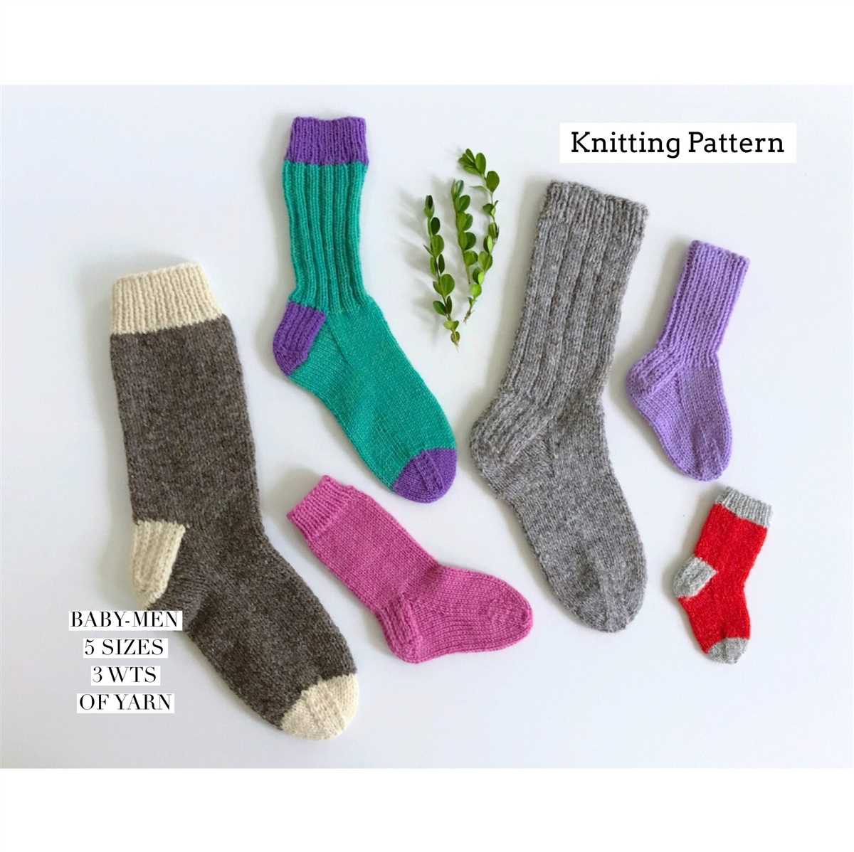 Basic knitting pattern for socks