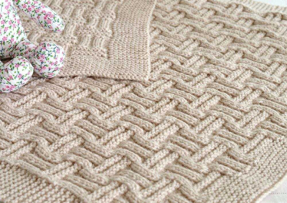 Basket weave blanket knitting pattern