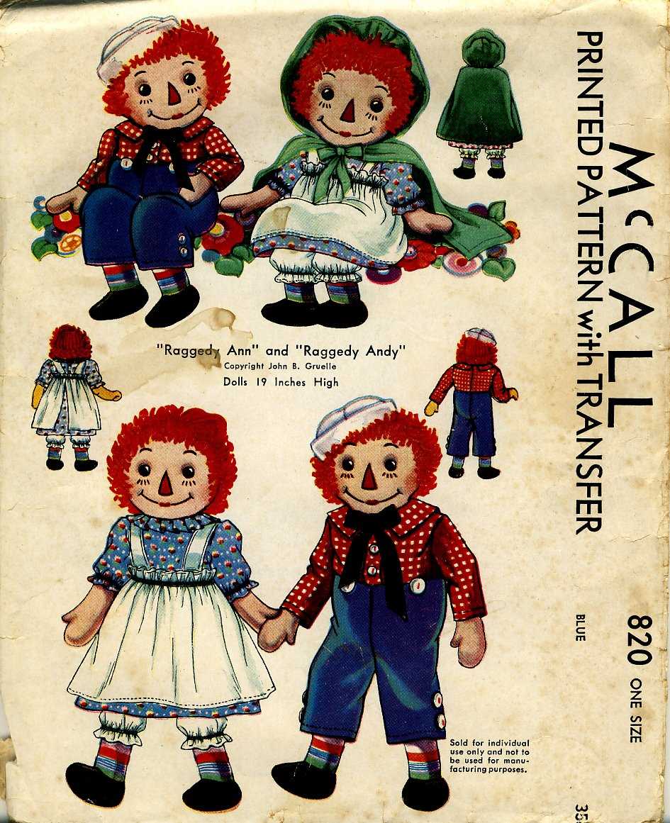 Knitted raggedy ann doll pattern
