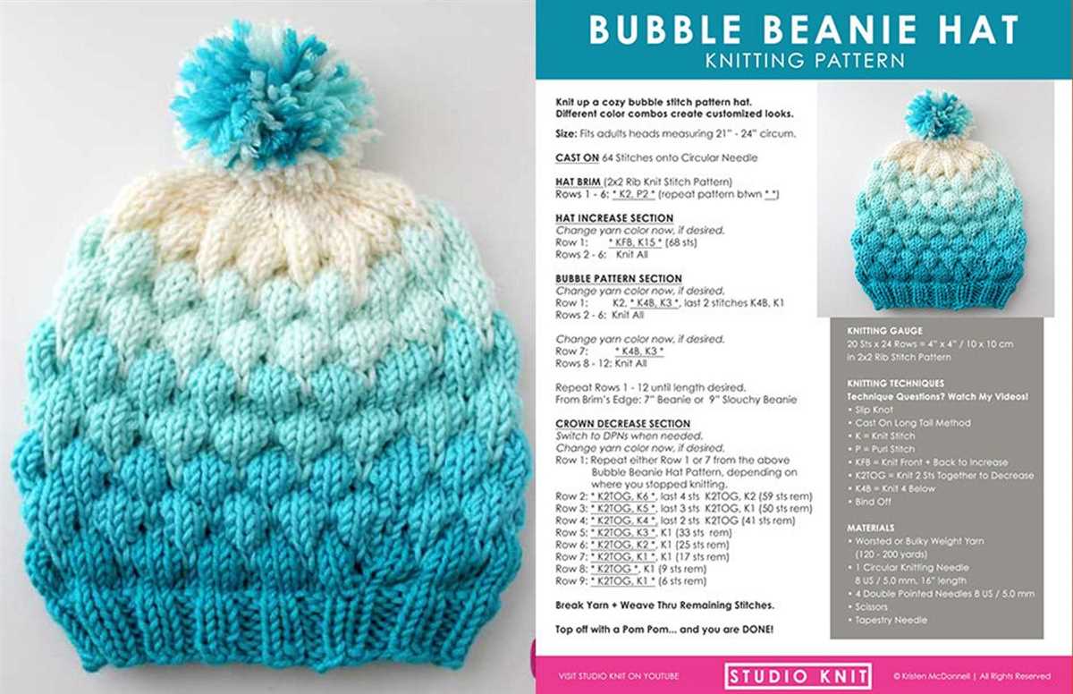 Beanie hat knitting patterns free