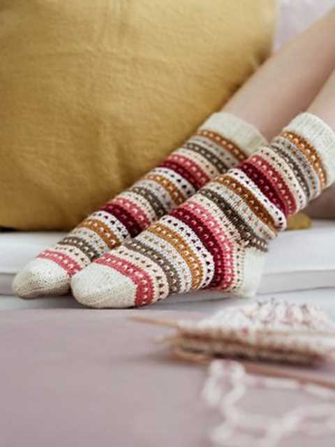 Bed socks knitted pattern