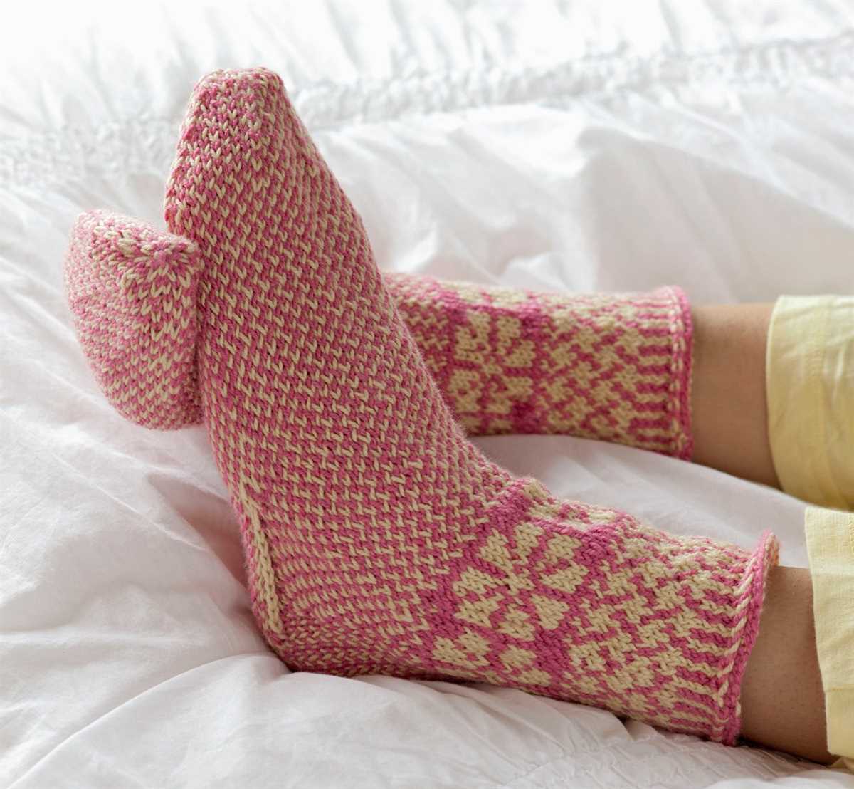 Bed socks pattern knitting
