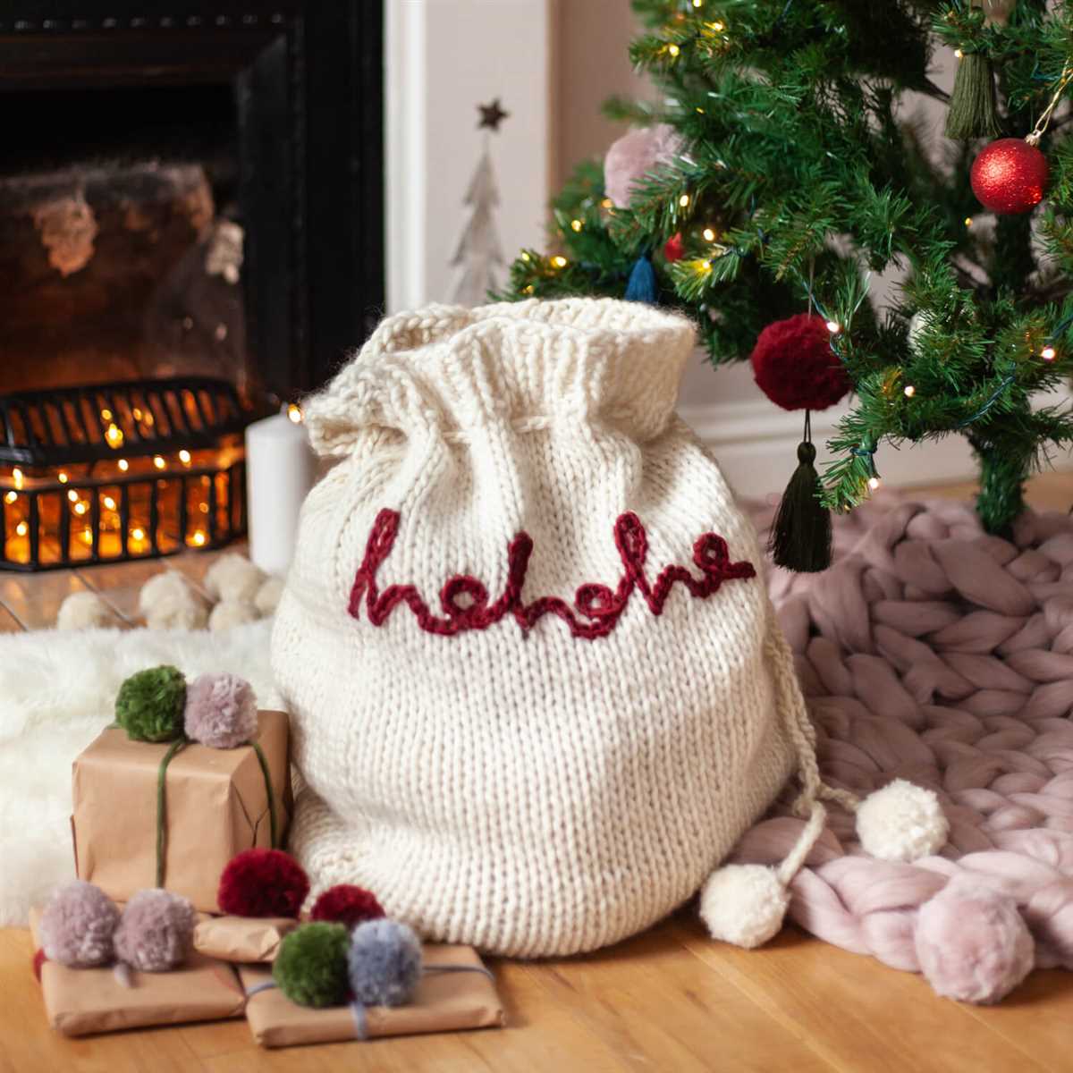 Christmas sack knitting pattern