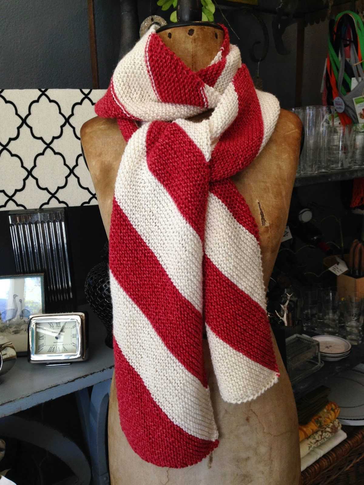 Candy cane scarf knit pattern